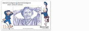 astrid-lindgren-2007-frimarke-300