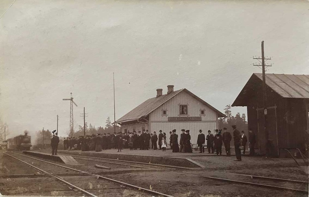 Vysidan med Klevshults järnvägsstation